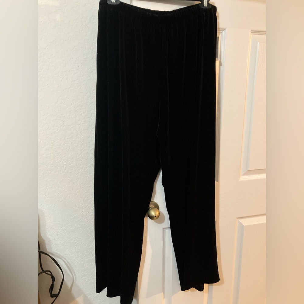 NWT Alex Evenings 3X Black Velvet Dress Pant